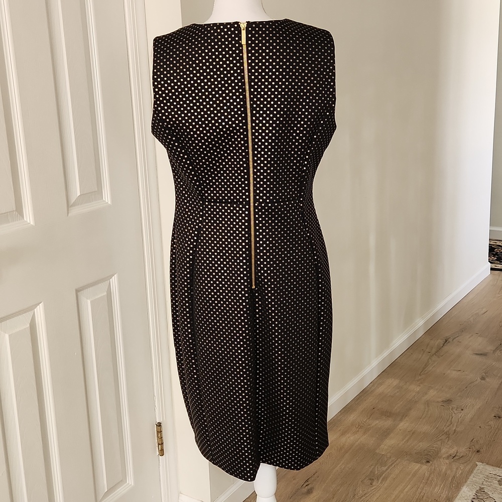 Calvin Klein Black Gold Sheath Pencil Dress 14 - Picture 6 of 15